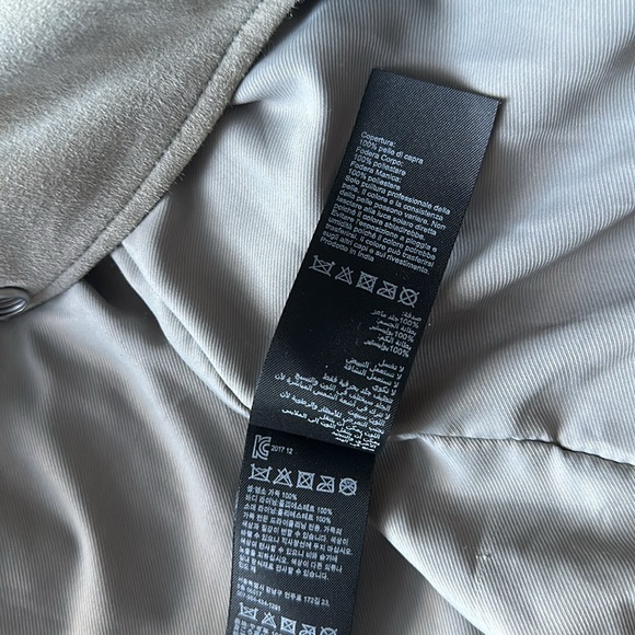 ALLSAINTS Suede Beattie Biker Jacket - Size US 0 - Color: gray/beige - Picture 12 of 12